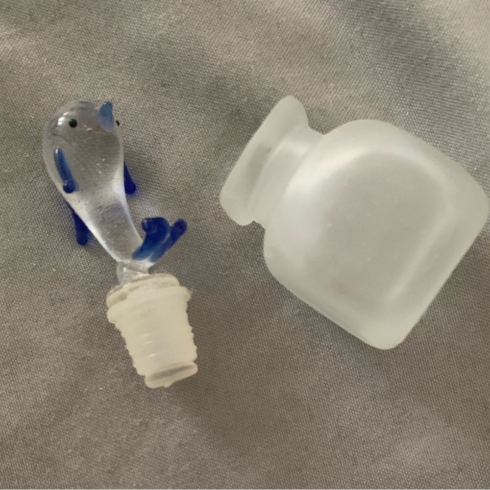 Vintage Miniature Glass Dolphin bottle